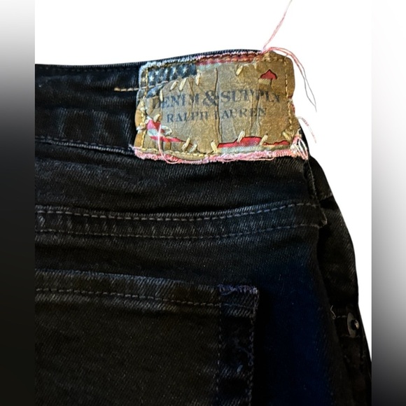 Denim & Supply Ralph Lauren Women’s Black Crop Skinny Jeans Size 32 Distressed - Picture 1 of 9